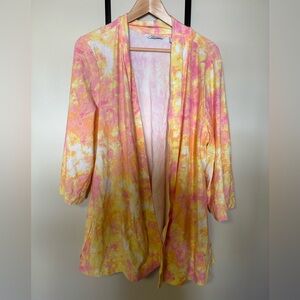 Isaac Mizrahi Colorful Tie-Dye Cardigan